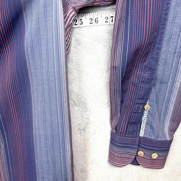 Tommy Bahama Striped 100% Cotton Shirt Men Size LT Colorful Button Up Causal - Picture 11 of 12